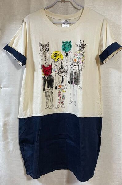 スカラー scolar 半袖ワンピース Tシャツ 半袖 半袖Tシャツ M トップス アニマル柄