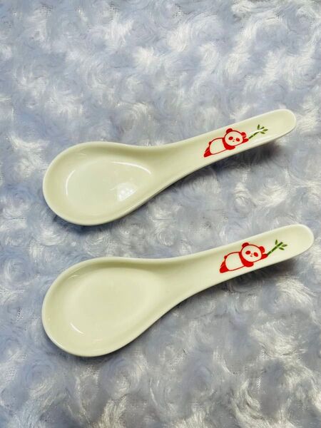パンダ柄 中華食器 レンゲ ラーメン チャーハン スプーン 調理器具 陶器