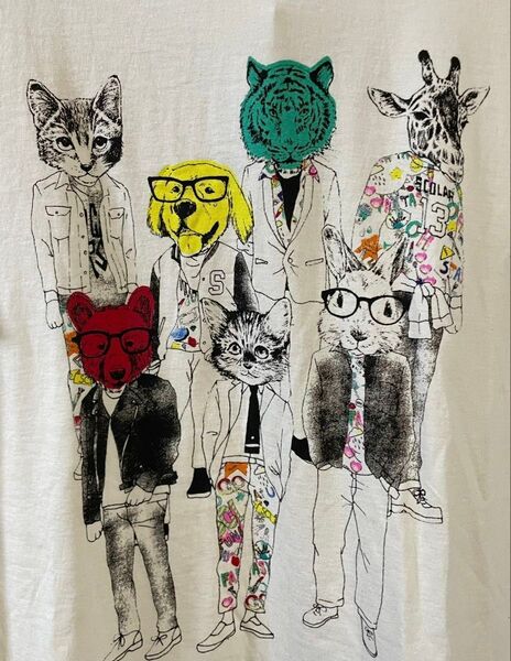 スカラー scolar 半袖ワンピース Tシャツ 半袖 半袖Tシャツ M トップス アニマル柄