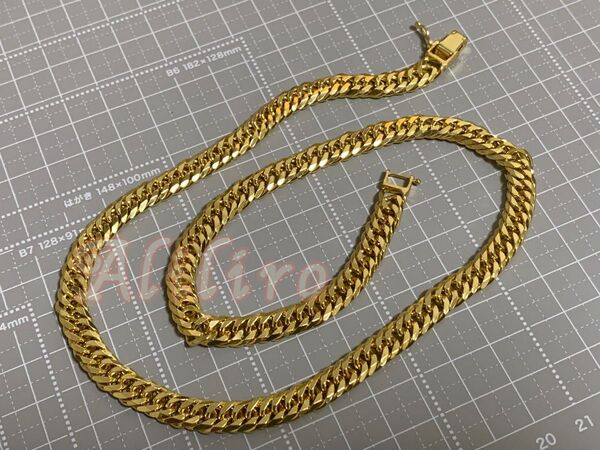 シルバー925製 喜平6面ダブルネックレス 中折れクラスプ ストッパー付き k18金喜平ネックレス