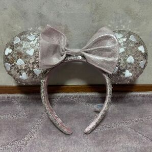 極美品 ディズニー カチューシャ ミニー リボン スパンコール