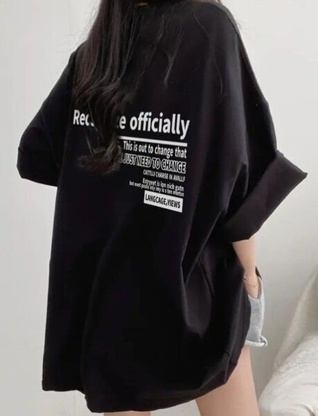 バックロゴ Tシャツ カットソー 半袖 バックプリント