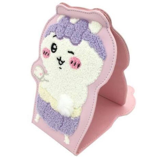 ちいかわ ダイカットファブリックミラー ピンク 美品 送料無料 鏡 手鏡 メイク用品