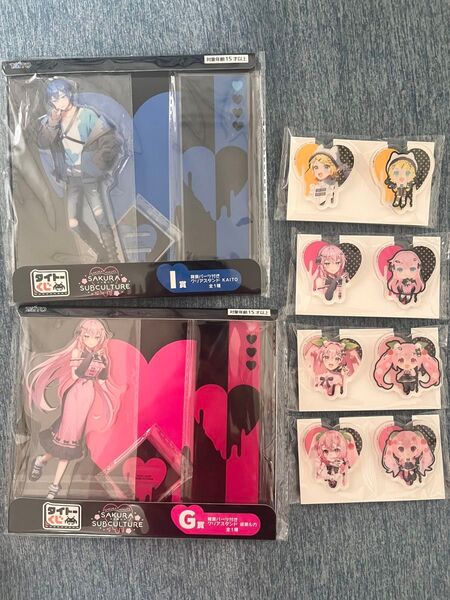 タイトーくじ 桜ミクSAKURA×SUBCULTURE KAITO 巡音ルカ 鏡音リン 初音ミク アクスタ アクリルスタンド