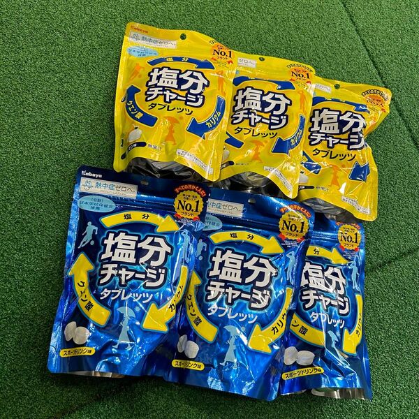 格安出品!塩分チャージタブレット スポーツドリンク味 塩レモン味 6袋セット カバヤ タブレッツ 塩分チャージ