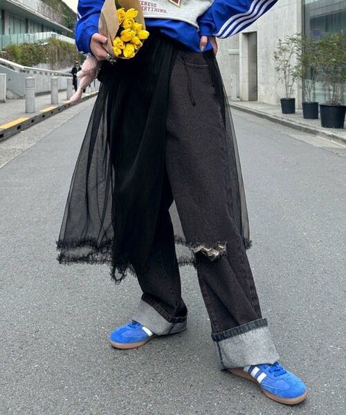 【5/13まで】【最終お値下げいたしました】新品タグ付き Alley by w closet デニム チュールラップスカート