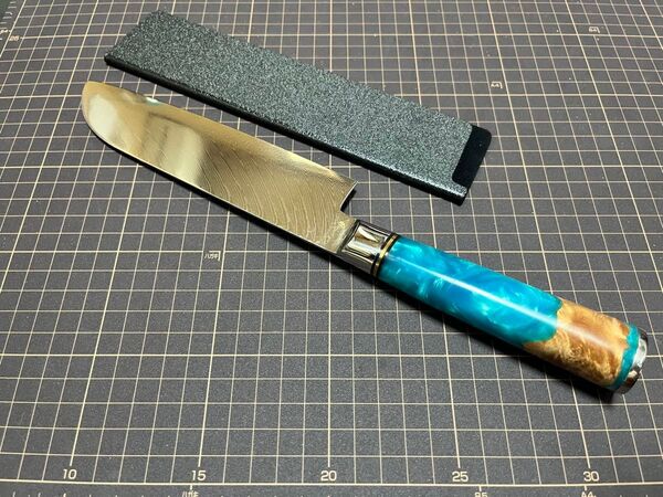 新品 V金10号 V10 三徳包丁 鏡面 ダマスカス67層 包丁ガード