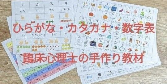 学習支援:ひらがな表・カタカナ表・数字表 小学校国語 小学校算数 小1