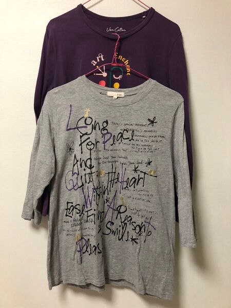 七分袖と長袖のTシャツ 2枚セット M〜L