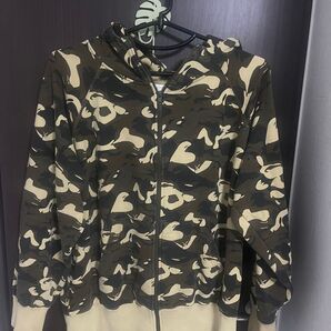 カモフラ迷彩ジップパーカー L