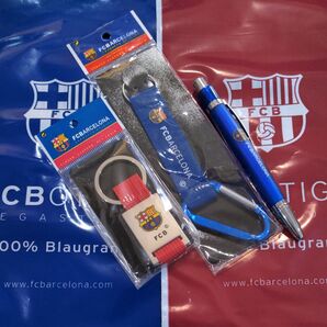 FCバルセロナ キーリング ボールペン カラビナ 公式グッズ カンプノウ バルサ