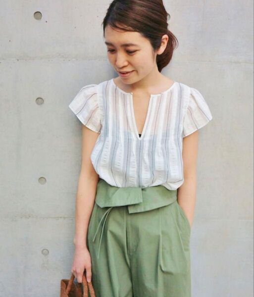 IENA イエナ コットンシルクドビーストライプブラウス トップス