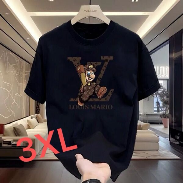 Tシャツ 半袖Tシャツ 黒 3XL