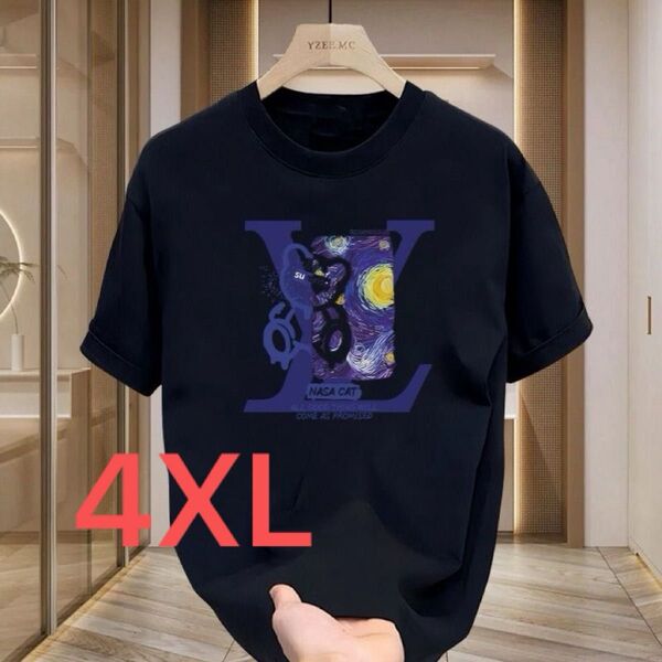 Tシャツ 半袖Tシャツ 黒 4XL
