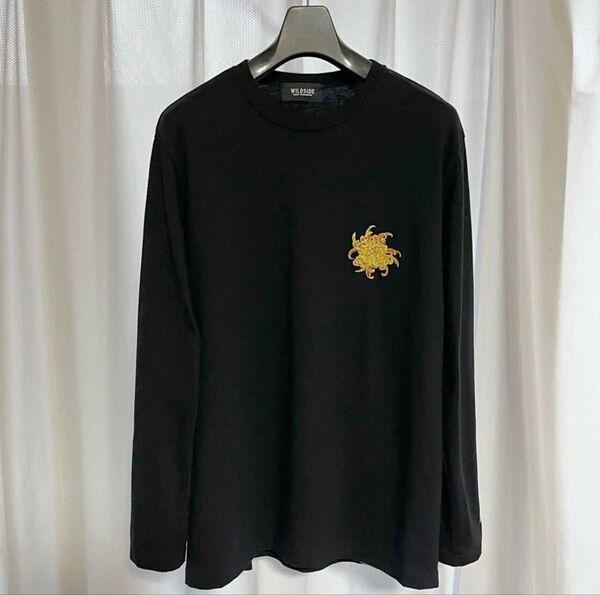 菊 WILDSIDE ヨウジヤマモト Yohji Yamamoto ロンT 刺繍 花と少年