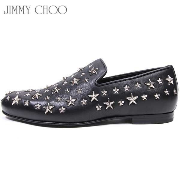 ジミーチュウ JIMMY CHOO スター スタッズ ローファー スリッポン 革靴 ドレスシューズ ロゴ
