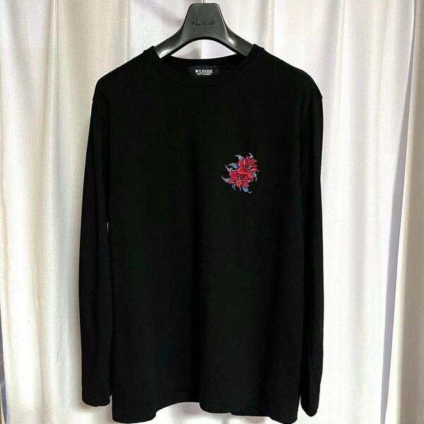 百合 WILDSIDE ヨウジヤマモト Yohji Yamamoto ロンT 刺繍 花と少年