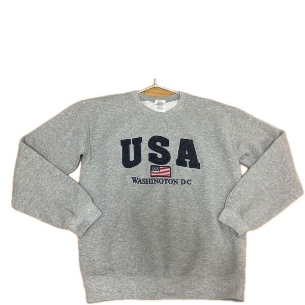 古着 USAスウェット トレーナー USA 星条旗 ワッペン 刺繍ロゴ (値下げ可)