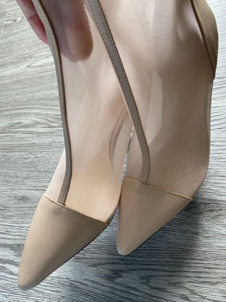 メッシュパンプス ベージュ 23.5cm