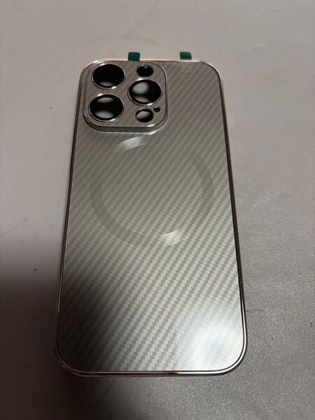 iPhone アイフォン アイフォーン 15 プロ pro ケース マグセーフ付き シルバー カーボン柄