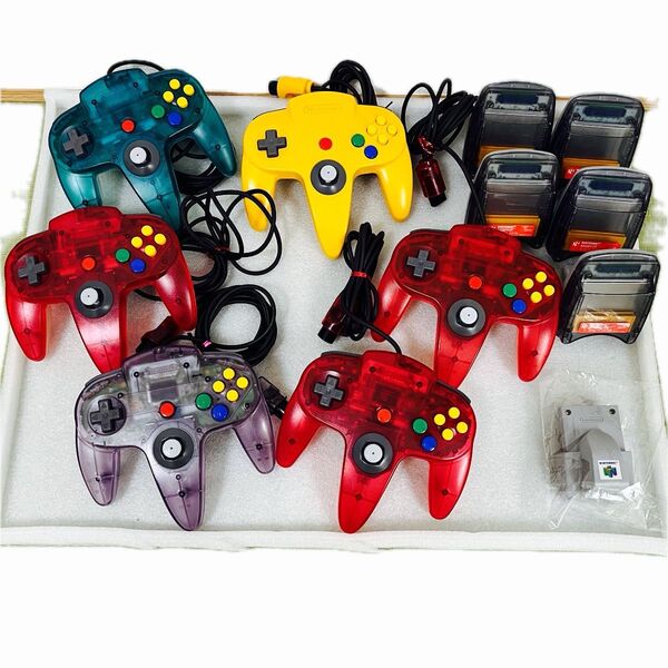 希少 レアカラー NINTENDO64 分解メンテナンス艶加工 コントローラー&振動パック 64gb など周辺機器 まとめ売り
