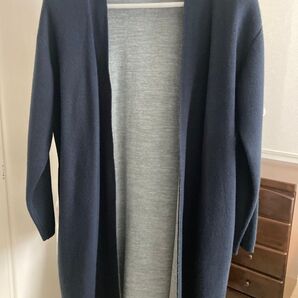 カーディガン 長袖 ロング丈 ネイビー M TK