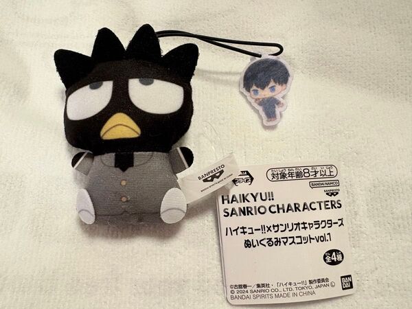 ハイキュー×サンリオキャラクターズ ぬいぐるみマスコット 影山飛雄×バッドばつ丸