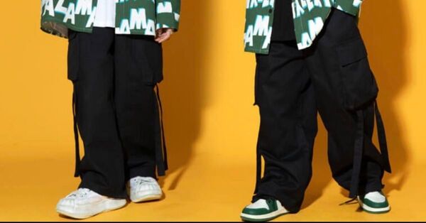 120㎝ ブラック コットンパンツ ダンス衣装 ヒップホップ キッズ ズボン 子供服