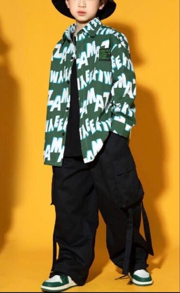 120㎝ ブラック コットンパンツ ダンス衣装 ヒップホップ キッズ ズボン 子供服