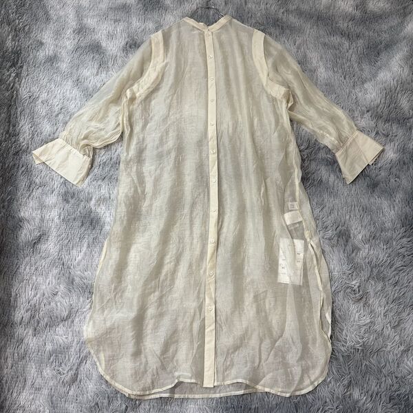 【美品】Ray BEAMS レイ ビームス シャツワンピース ワンピース 長袖 ゆったり 透け感 冷房対策 普段着 普段使い