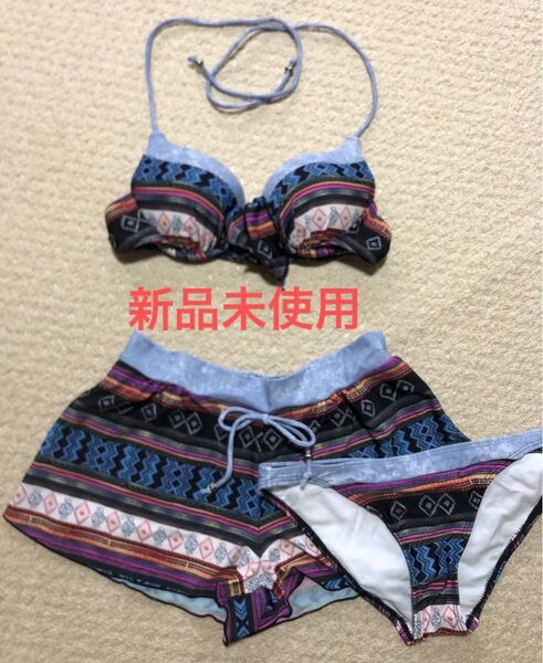 水着 3点セット ビキニ レディース エスニック 柄デザイン