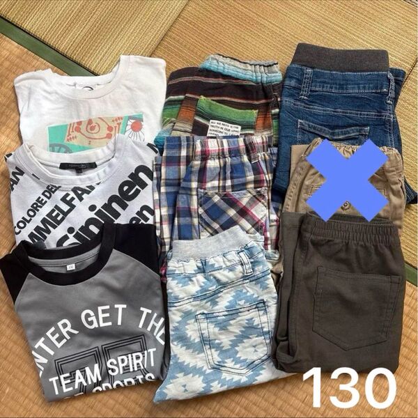 130㎝ 男の子 夏服 まとめ売り セット売り 8点 Tシャツ ハーフパンツ 半袖