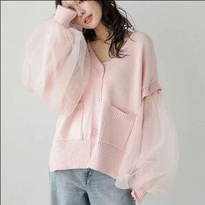 AMELY 2wayカーディガン ピンク