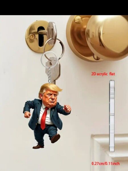 面白 キーホルダー ドナルド トランプ米国 大統領 2Dフラット アクリル
