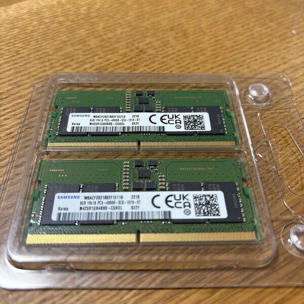 PC5-4800B SAMSUNG ノートPC用メモリ 8GB×2枚セット
