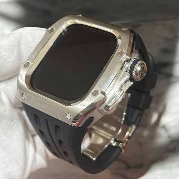 46mm Series 10 ステンケース ラバー アップルウォッチ