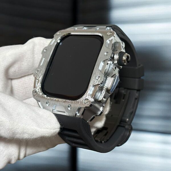 46mm アップルウォッチカスタムカバーケースApple Watchバンドラバーベルト series10