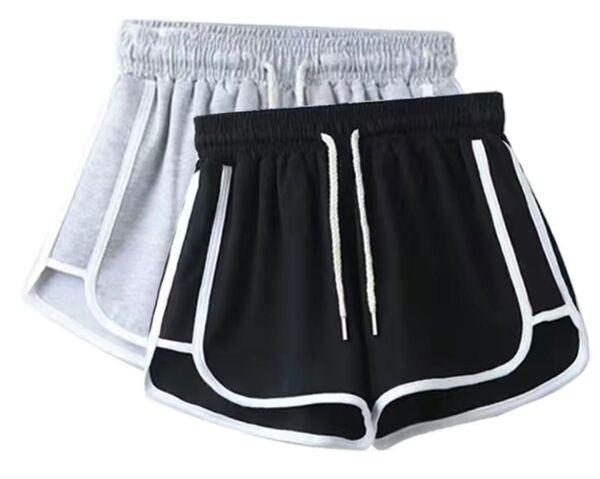 L 2枚セット レディース ショートパンツ 短パン スポーツ 夏 フィットネスゴム 柔らかい 通気性 伸縮性 吸汗 速乾 ヨガ
