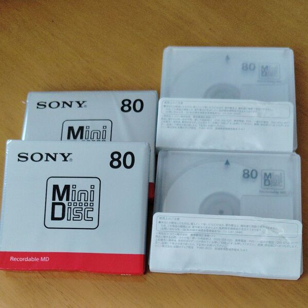 ミニディスク 80分 1枚 MDW80T SONY 録音用ミニディスク 4枚セット