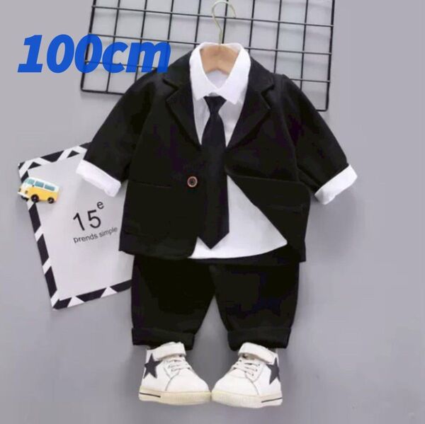 礼服 子供 男の子 フォーマル フォーマルスーツ セットアップ 100 黒 キッズ
