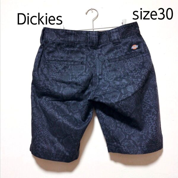 Dickies ディッキーズ パイソン柄 ショートパンツ サイズ30 ハーフパンツ ブラック ゴルフ アウトドア 短パン