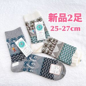 【新品2足】NAIGAI HOBBY SOCKS ナイガイホビーソックス ギフト靴下 25-27cm 日本製 スケボー柄