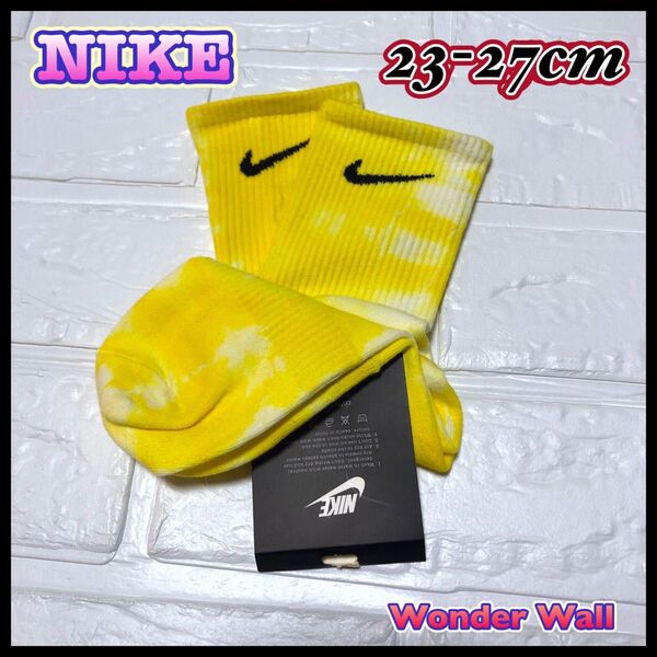 【新品】NIKE ソックス 1足 黄黒 ナイキ イエロー 靴下①