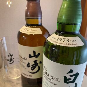 白州&山崎ウイスキー(700ml)&山崎グラス×3個