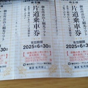 御在所岳山上観光リフト 4枚 6/30 三重 券 片道乗車券