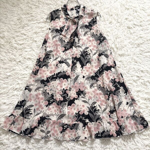【最終価格】未使用 Red Valentino レッドヴァレンティノ ワンピース ミニ シルク リボン 花柄 XL レディース