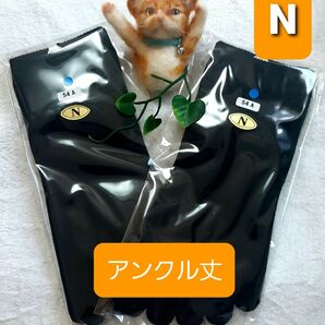 【クーポン利用で200円引】CSソックス◆Nサイズ アンクル丈/ブラック2足セット