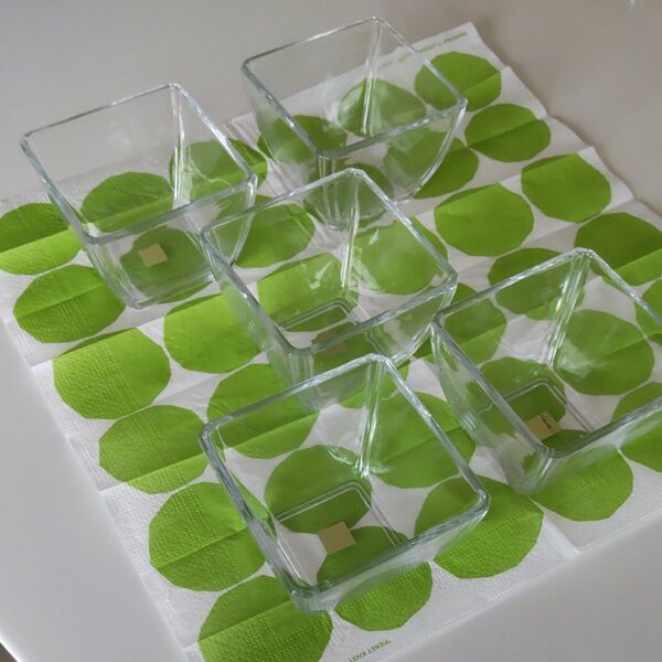 KAMEIGLASS ガラス小鉢 デザート鉢 小鉢 デザートカップ ガラス製 器 ガラス 食器 5個 セット 昭和 レトロ 日本製