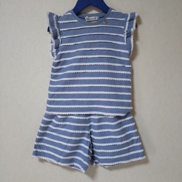 BeBe 半袖 上下セット ショートパンツ セットアップ 半袖Tシャツ 女の子 ワンピース 綿110㎝
