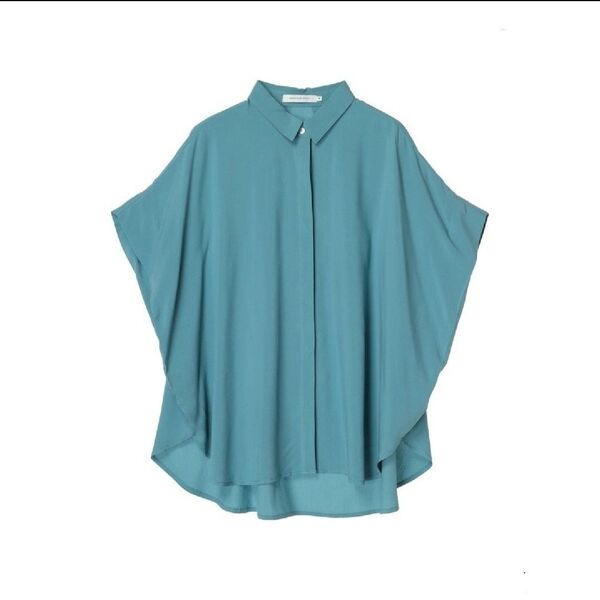 AMERICAN HOLIC サラックールフレンチスリーブシャツ ブルーグリーン M